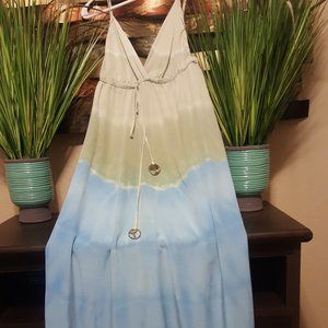 Green and Blue Gradient Maxi style dress